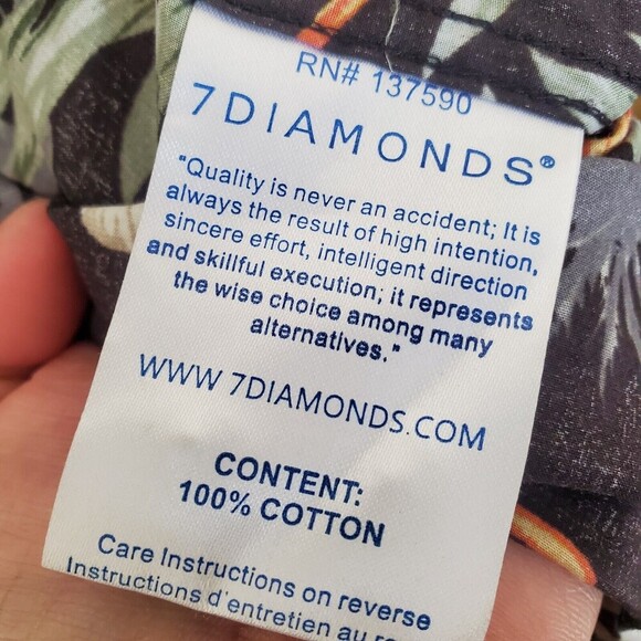 7 Diamonds Men's Short Sleeve Button Shirt Floral Classic Fit Sz 3XL Multicolor - Picture 8 of 16